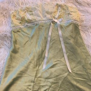Light green silk slip